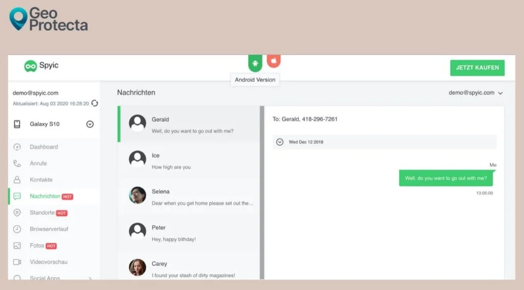spyic sms mitlesen